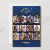 Ajoutez vos photos Carte de vœux à plat bleue pour (Devant)