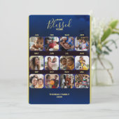 Ajoutez vos photos Carte de vœux à plat bleue pour (Debout devant)