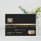 Ajoutez votre certificat cadeau de carte de crédit (Debout devant)