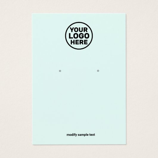 Ajoutez Votre Logo Aqua Blue Earring Display Card (Devant)