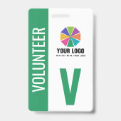 Ajoutez Votre Logo Badge de Bénévole Vert (Avant)
