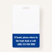 Ajoutez votre logo Bleu Badge Volontaire (Dos)