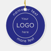 Ajoutez votre logo bleu Ornement de Noël pour Entr (Dos)