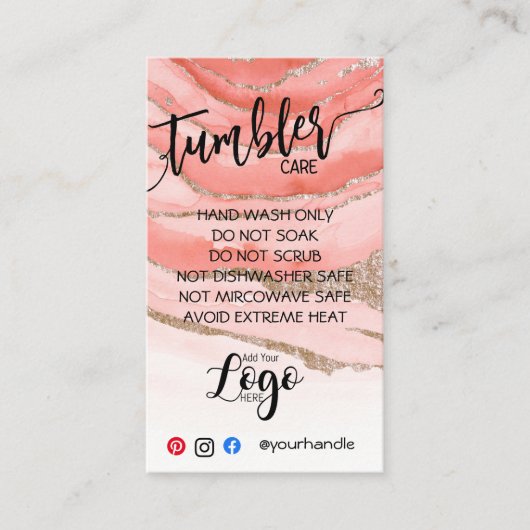 AJOUTEZ VOTRE LOGO CARTES DE SOINS TUMBLER vinyle  (Devant)