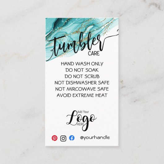 AJOUTEZ VOTRE LOGO CARTES DE SOINS TUMBLER vinyle  (Devant)