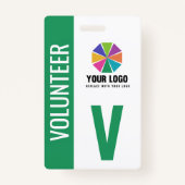 Ajoutez votre logo Green Volunteer Badge (Devant)