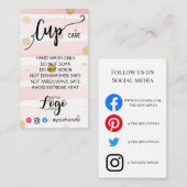 AJOUTEZ VOTRE LOGO Tasse CARTES DE SOINS vinyle af (Devant / Derrière)