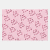 Ajoutez Votre Message 3 Feuilles Flamant Rose (Devant 3)