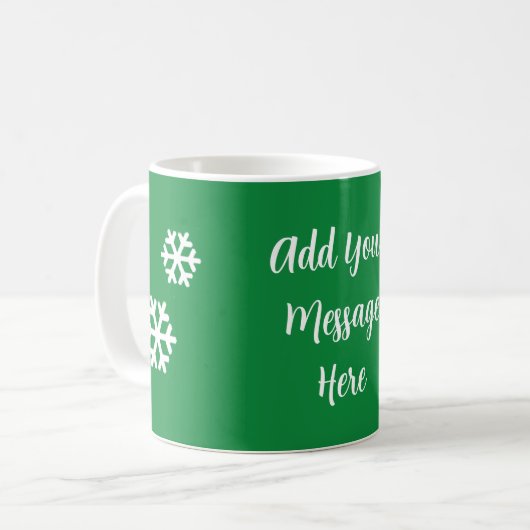 Ajoutez Votre Message Mug Café Flocon de Neige (Devant gauche)