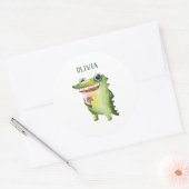 Ajoutez votre nom crocodile modèle nom autocollant (Enveloppe)