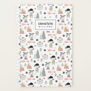 Ajoutez votre nom Cute Woodland Animaux & Indian