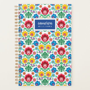 Ajoutez votre nom   Floral Heart Folk Art Motif