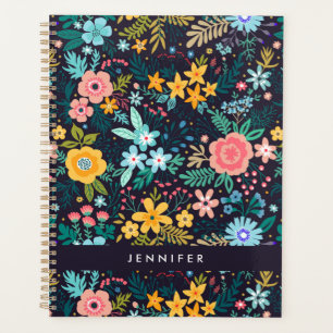 Ajoutez votre nom Modèle Floral coloré mignon