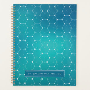 Ajoutez votre nom Motif d'ADN Turquoise bleu