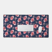 Ajoutez votre nom | Motif d'aquarelle rose foncé (Clavier et souris)