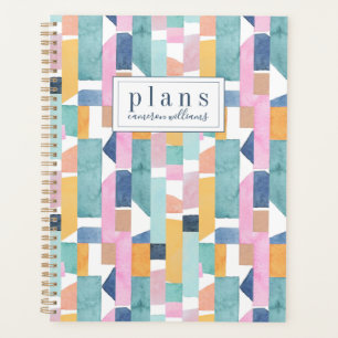 Ajoutez votre nom Motif de forme d'aquarelle Abs