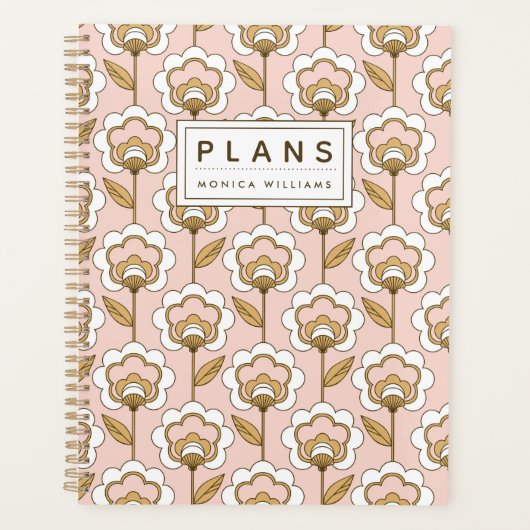 Ajoutez votre nom | Motif Floral moderne du milieu (Devant)