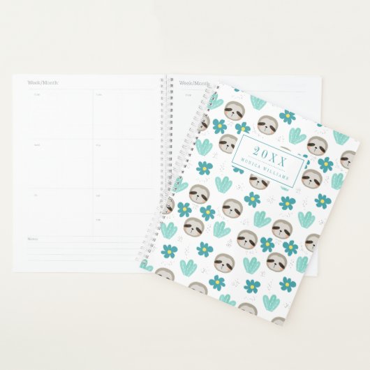 Ajoutez votre nom | Motif Floral Sweth Sloth (Devant avec enveloppe)