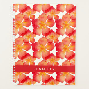Ajoutez votre nom Orange Oleander motif floral