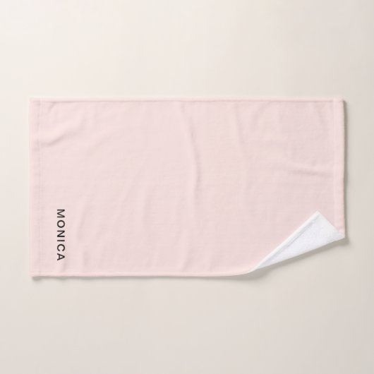 Ajoutez votre nom | Rose pâle (Serviette à main)