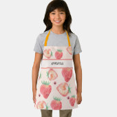 Ajoutez votre nom | tablier fraise rose pour enfan (Insitu)