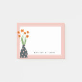 AJOUTEZ VOTRE NOM | Un Vase & Bouquet Post-it Note (Devant)