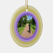 Ajoutez votre ornement photo en or et pourpre en c (Droite)