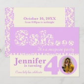 Ajoutez votre photo ssh invitation surprise 40 ans (Devant / Derrière)