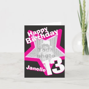 Ajoutez votre propre carte de 13e anniversaire ros