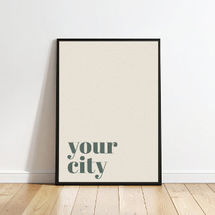 Ajoutez votre propre nom de ville affiche de ville