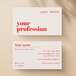 Ajoutez votre propre nom d'emploi Carte de visite