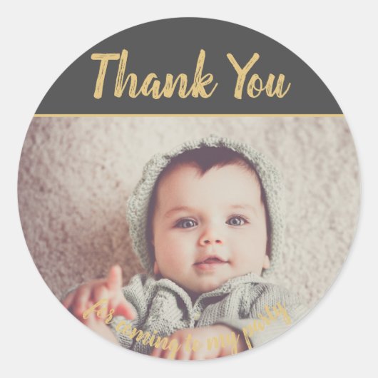 Ajoutez votre propre photo Stickers Merci Annivers (Devant)