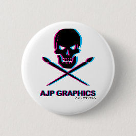 AJP GRAPHICS SKULL 3D SMALL CIRCLE BUTTON