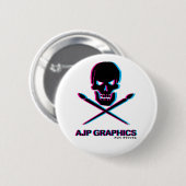 AJP GRAPHICS SKULL 3D SMALL CIRCLE BUTTON (Voorkant /achterkant)