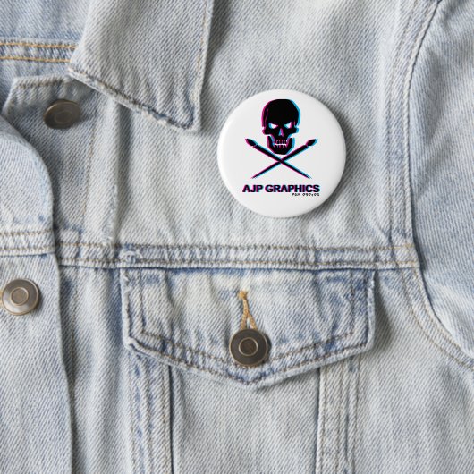 AJP GRAPHICS SKULL 3D SMALL CIRCLE BUTTON (In situ)