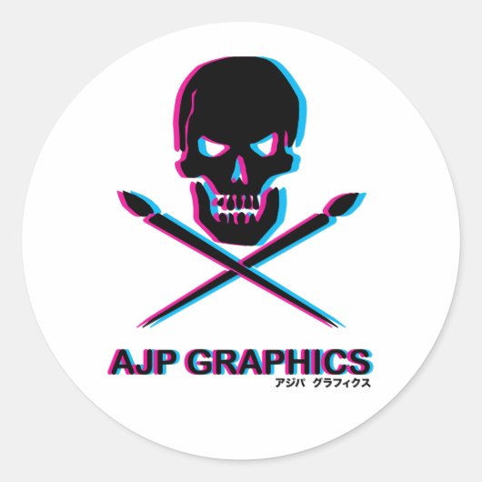 AJP GRAPHICS SKULL 3D STICKER SET (Voorkant)