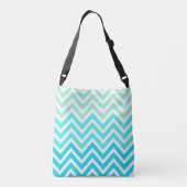 Ajustable Aqua Chevron Sac carrossable Monogrammé (Dos)