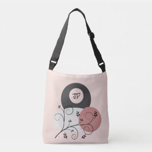 Ajustable Beau Sac fourre-tout rose/gris monogrammé
