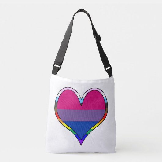 Ajustable Bi Pride Coeur Crossbody Sac (Devant)