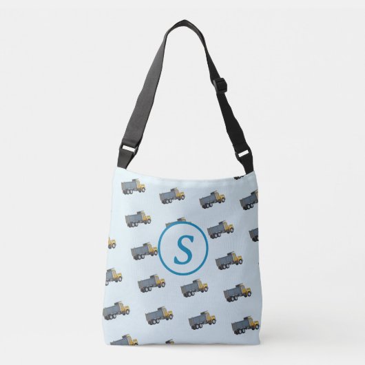Ajustable Bleu Camion Monogramme à thème Sac à couches (Devant)