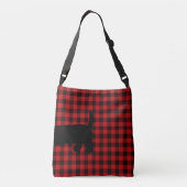 Ajustable Buffalo Plaid Sac messenger noir et rouge (Dos)