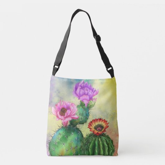 Ajustable Cactus Fleurs Crossbody Sac beau Cactus (Dos)
