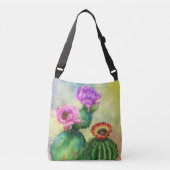 Ajustable Cactus Fleurs Crossbody Sac beau Cactus (Devant)