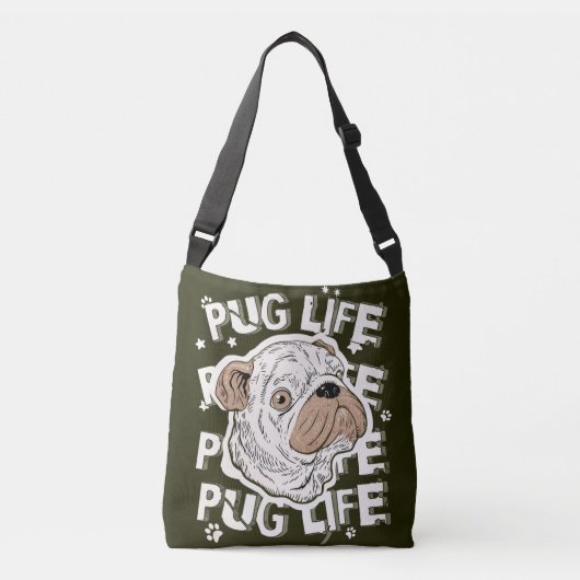 Ajustable Carlin de vie animal chien Sac fourre-tout (Devant)