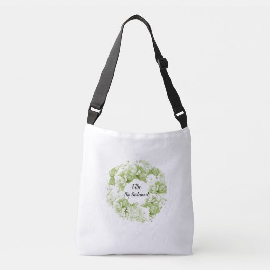 Ajustable Célery Green Floral Wreath Bridesmaid Sac fourre-t (Devant)