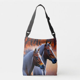 Ajustable Chevaux Brumby Blanc Et Brown, Sac Crossbody