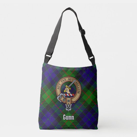 Ajustable Clan Gunn Tartan Crossbody Sac (Devant)