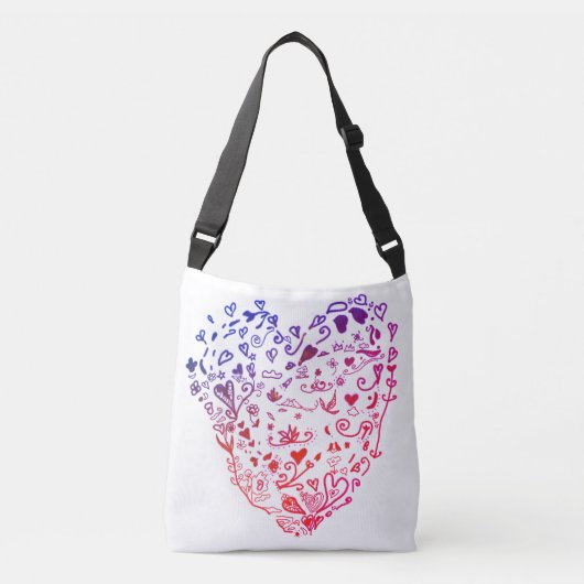 Ajustable Coeurs cardiaques Dessin tout-sur-impression Sac d (Devant)