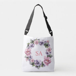 Ajustable Couronne de Sac fourre-tout monogramme rose violet