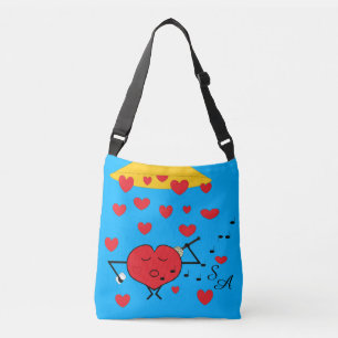 Ajustable Douche de Coeurs : Sac Crossbody Turquoise foncé